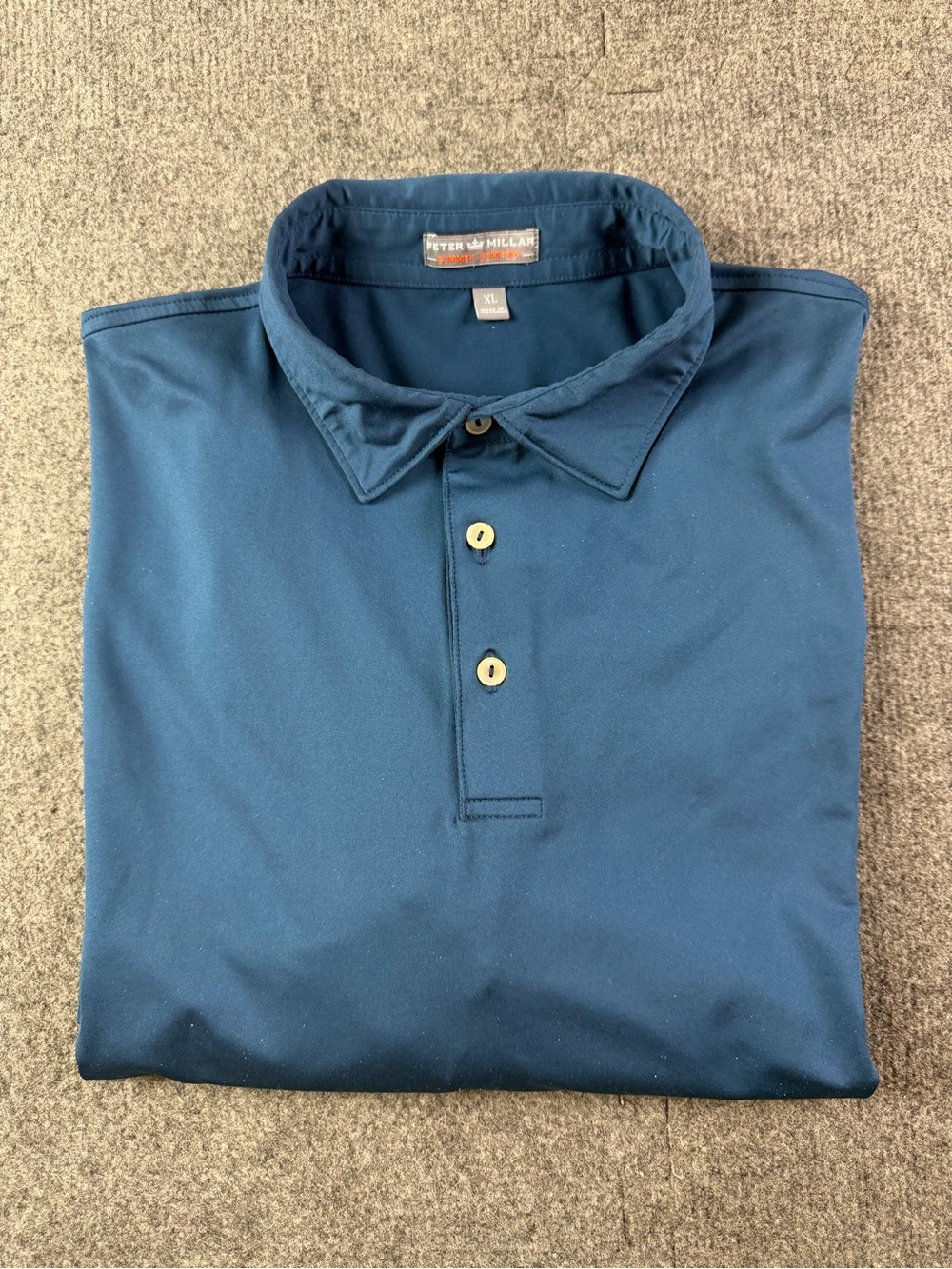 Peter Millar Summer Comfort Mens Long Sleeve Golf Polo Shirt Size XL Blue